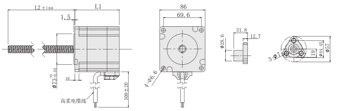 86丝杆电机外形尺寸图
