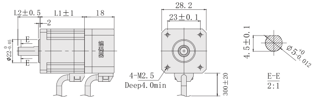 28mm闭环步进电机外形尺寸图