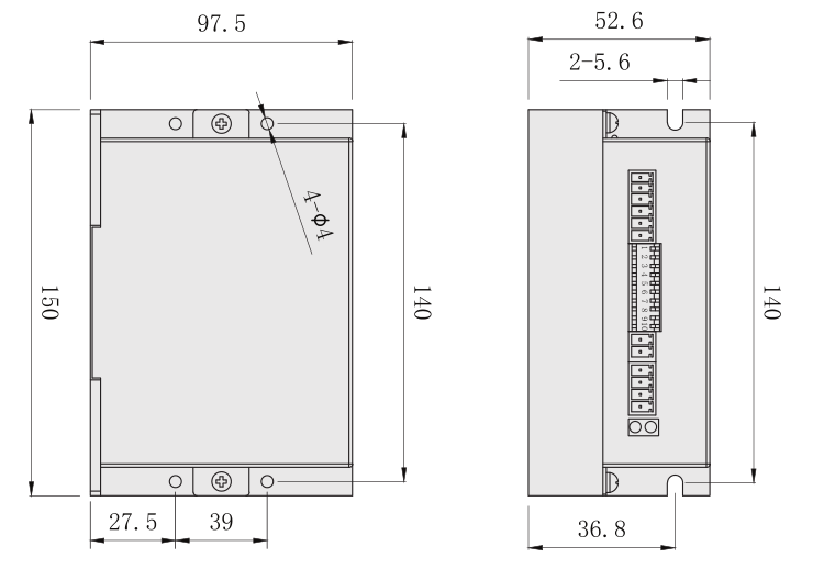 SD-872E驱动器外形尺寸图