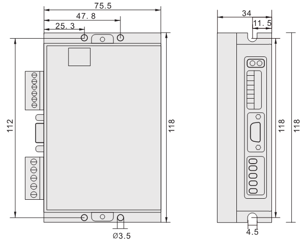 ESD806驱动器外形尺寸图